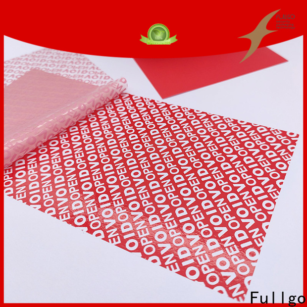 Fullgo Hot Selling tamper proof stickers factory direct supply company
