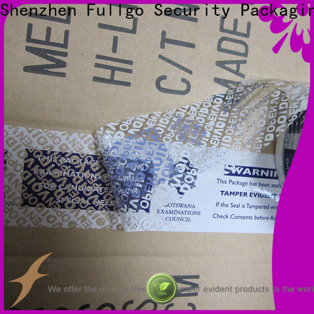 Fullgo Customized security seal tape with custom services bulk supplies