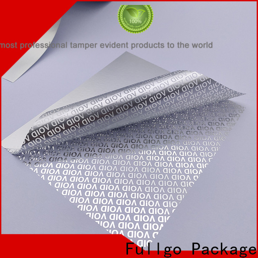 Fullgo custom tamper proof labels factory direct supply bulk supplies